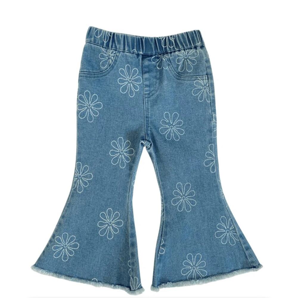 SUTTON BELL BOTTOMS - LIGHT BLUE FLORAL 5T